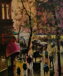 Gagos gallery Paris, CityScape, acrylic on canvas