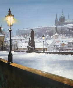 Gagos gallery Prague, CityScape, acrylic on canvas