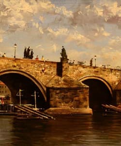 Gagos gallery Prague, CityScape, acrylic on canvas