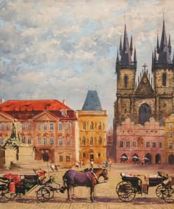 Gagos gallery Prague, CityScape, acrylic on canvas