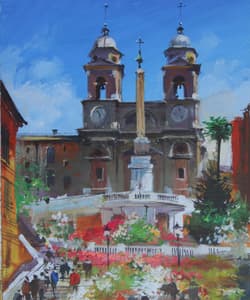 Gagos gallery Rome, CityScape, acrylic on canvas