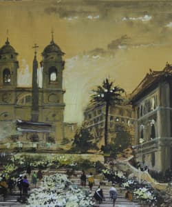 Gagos gallery Rome, CityScape, acrylic on canvas