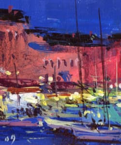 Gagos gallery Saint-Tropez, CityScape, acrylic on canvas