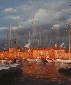 Gagos gallery Saint-Tropez, CityScape, acrylic on canvas