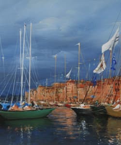 Gagos gallery Saint-Tropez, CityScape, acrylic on canvas