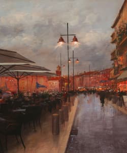 Gagos gallery Saint-Tropez, CityScape, acrylic on canvas