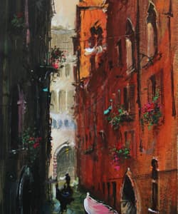 Gagos gallery Venice, CityScape, acrylic on canvas