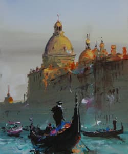 Gagos gallery Venice, CityScape, acrylic on canvas
