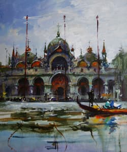Gagos gallery Venice, CityScape, acrylic on canvas