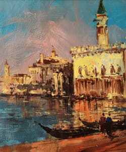 Gagos gallery Venice, CityScape, acrylic on canvas