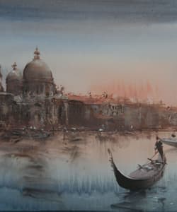Gagos gallery Venice, CityScape, acrylic on canvas