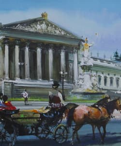 Gagos gallery Vienna , CityScape, acrylic on canvas