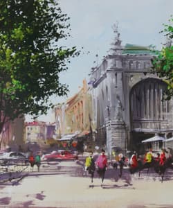 Gagos gallery Vienna, CityScape, acrylic on canvas