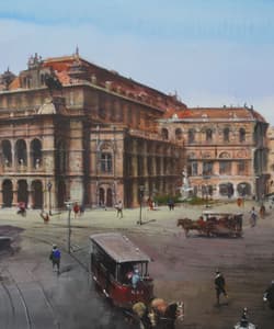 Gagos gallery Vienna, CityScape, acrylic on canvas