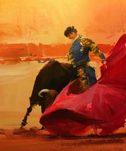 Gagos gallery Bullfighting, acrylic on canvas