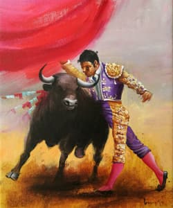 Gagos gallery Bullfighting, acrylic on canvas