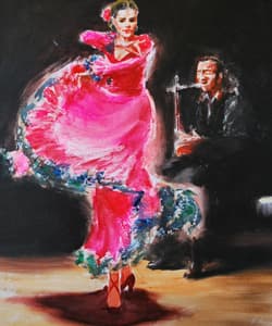 Gagos gallery Flamenco dancer, acrylic on canvas