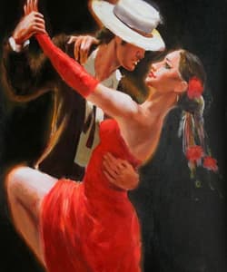 Gagos gallery Tango dancers, acrylic on canvas