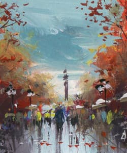 Gagos gallery Barcelona, La Rambla, acrylic on canvas